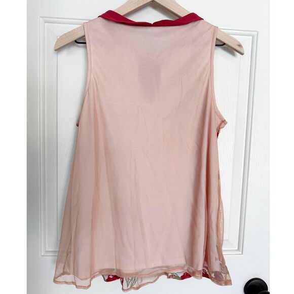 NWT Disney Snow White LC Lauren Conrad Lined Embroidered Sleeveless Top Red S - Picture 4 of 8